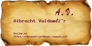 Albrecht Valdemár névjegykártya